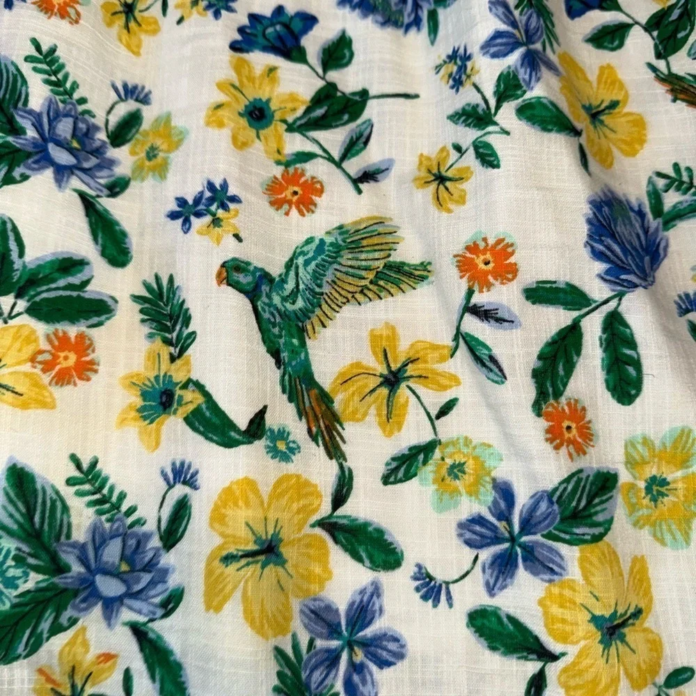Old Navy Parrot and Floral print Dress, Size L off shoulder, summer dress.